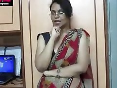 Horny lily giving indian porn lesson to young students